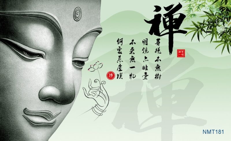 Tranh Dán Tường 3D khuôn mặt đức Phật
