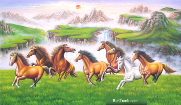 Tranh ngựa đẹp - Tranh Sơn Dầu