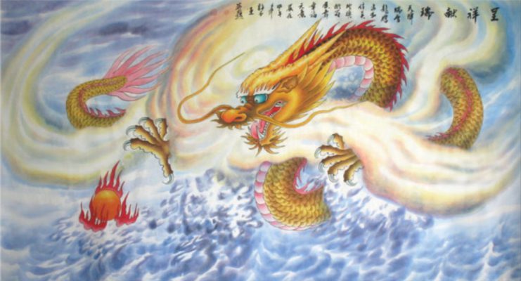 Tranh vẽ con Rồng - Tranh Sơn Dầu