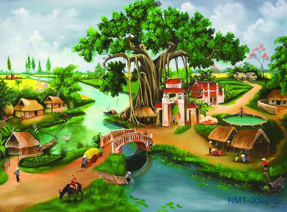 Tranh dán tường 3D Cảnh đẹp quê hương - Tranh Đồng Quê Việt Nam