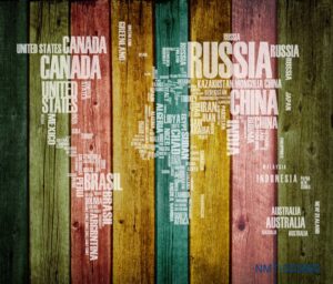 Tranh dán tường 3D Những cái tên quốc gia trên thế giới