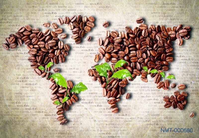 Tranh dán tường 3D Thế giới cà phê