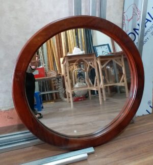 Khung gương tròn gỗ hương đẹp, giá tốt nhất