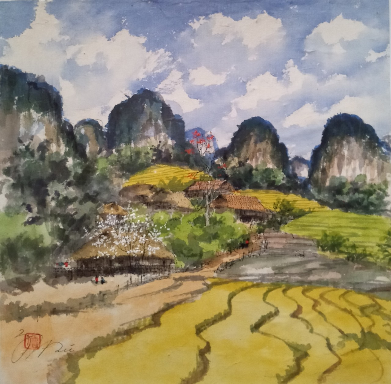 Tranh phong cảnh Mộc Châu - Tranh Phong Cảnh Đồng Quê