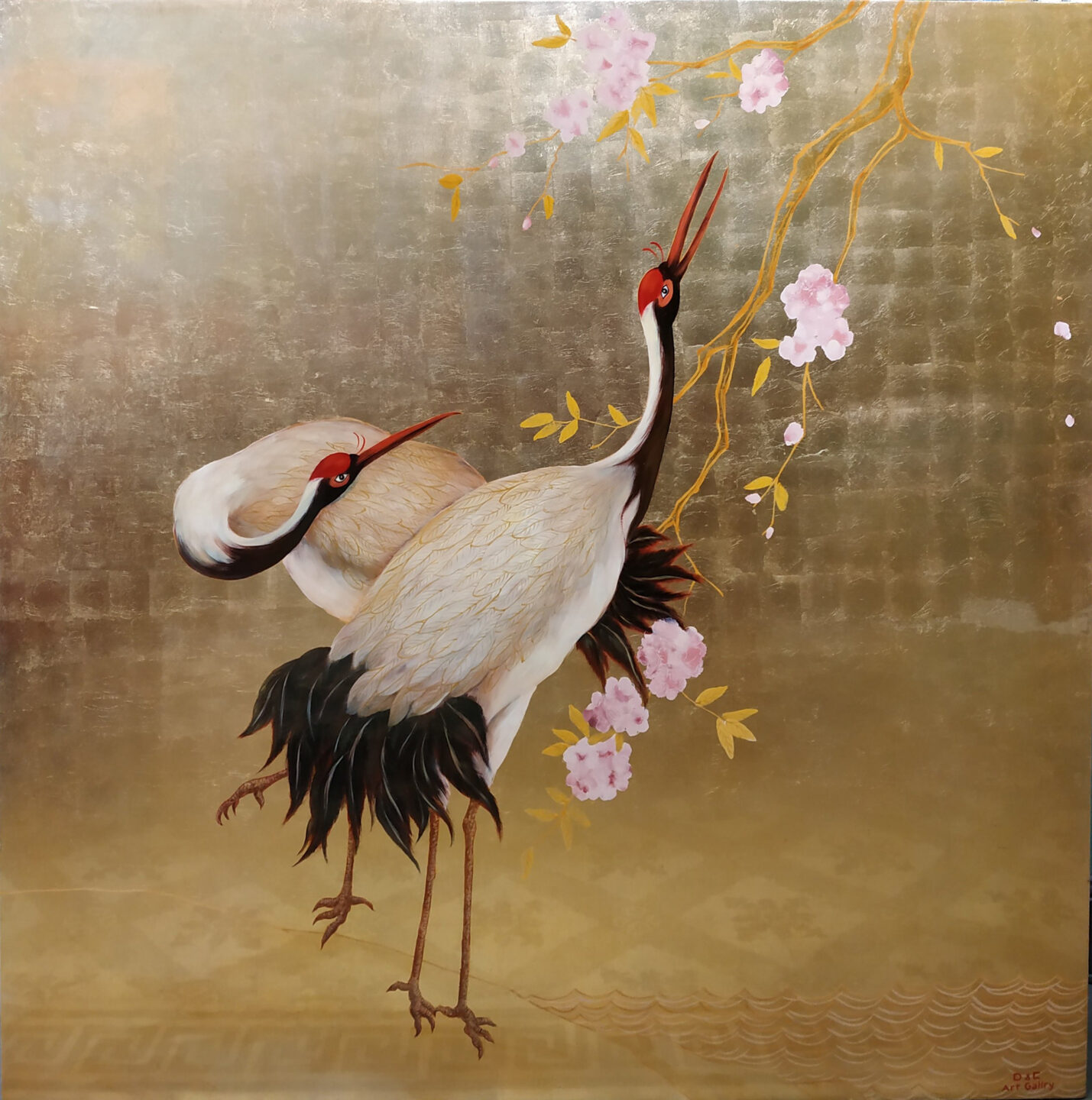 Chim Hạc - Tranh Sơn Mài