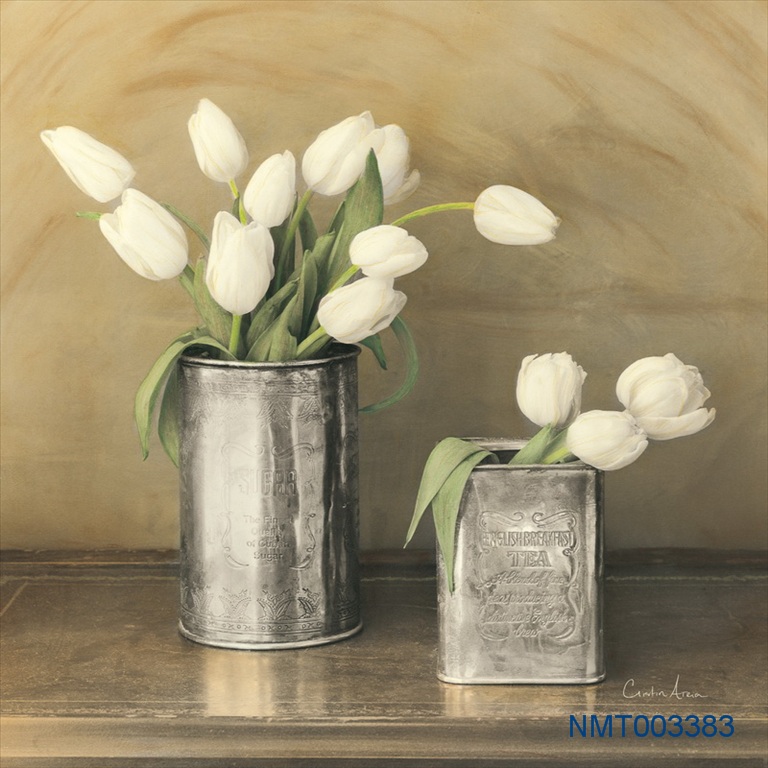 Tranh dán tường 3D hoa tulip trắng