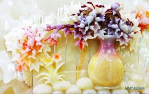 Tranh dán tường 3D bình hoa ngọc