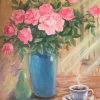 Hoa hồng và ly cà phê