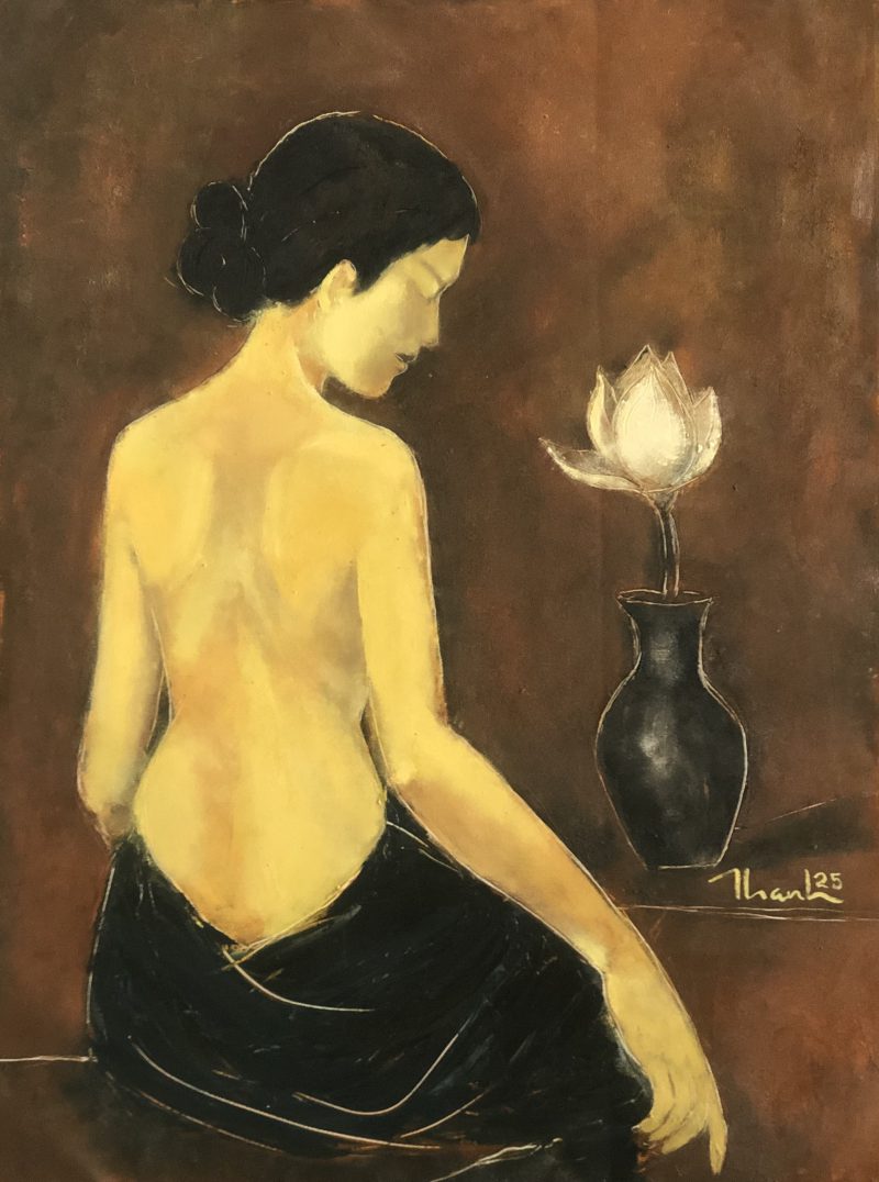 Thiếu nữ và hoa sen