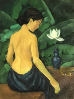 Thiếu nữ và hoa sen 1