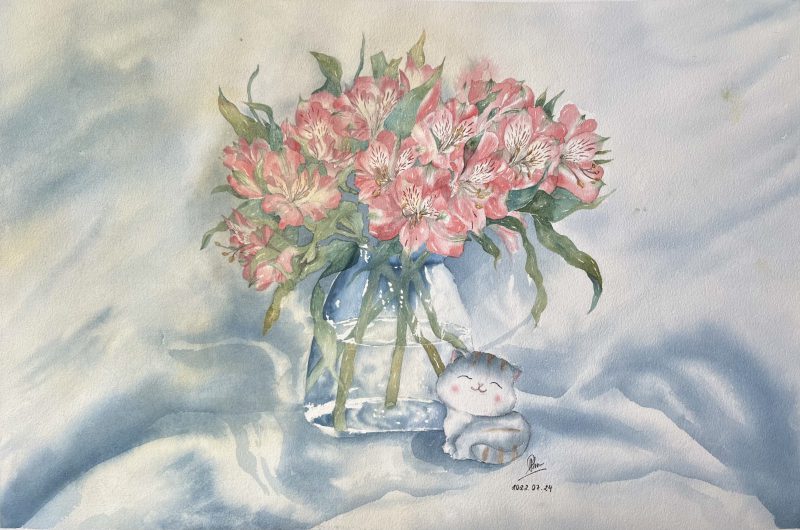 202202 Hong Phuc De thuong 35x53cm mau nuoc 2022 4tr scaled