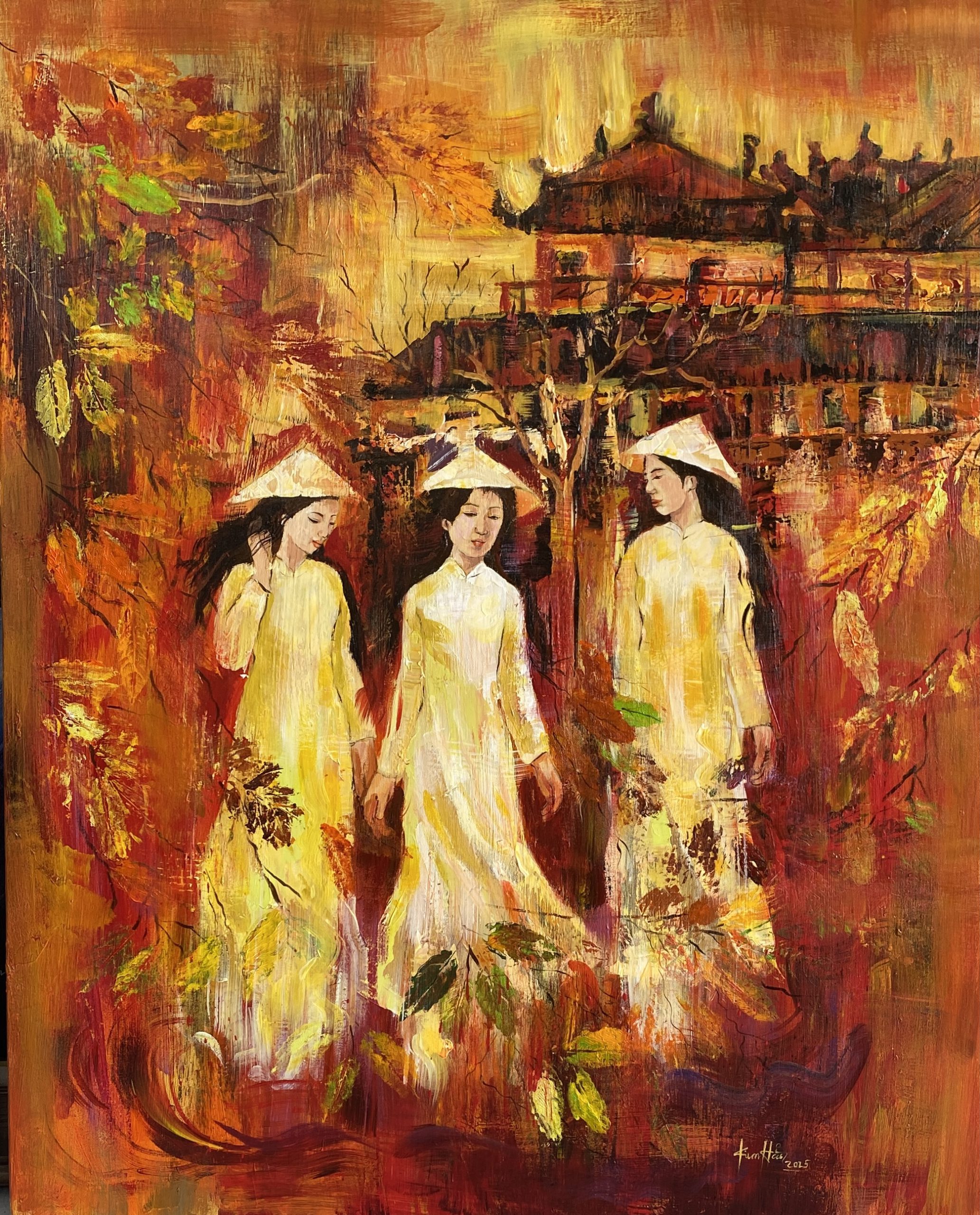 Trần Thị Kim Hảo- Chiều thu- Acrylic-80x100cm-st 2025 Tran Thi Kim Hao Chieu thu Acrylic 80x100cm st 2025 scaled