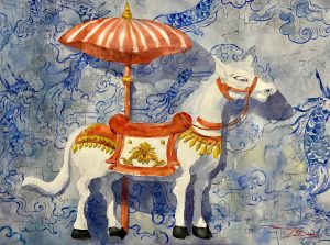 Ngựa trên bình phong Huế